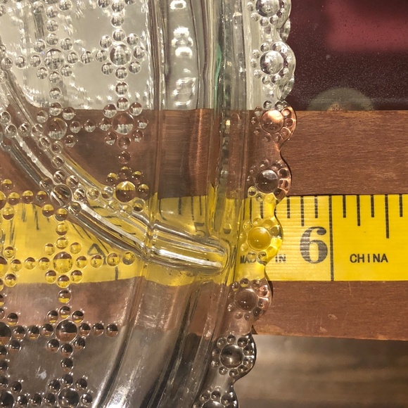 VTG Clear Pressed Glass Circles Dots Grid 3 Section Relish Condiment Candy Dish - Picture 9 of 9